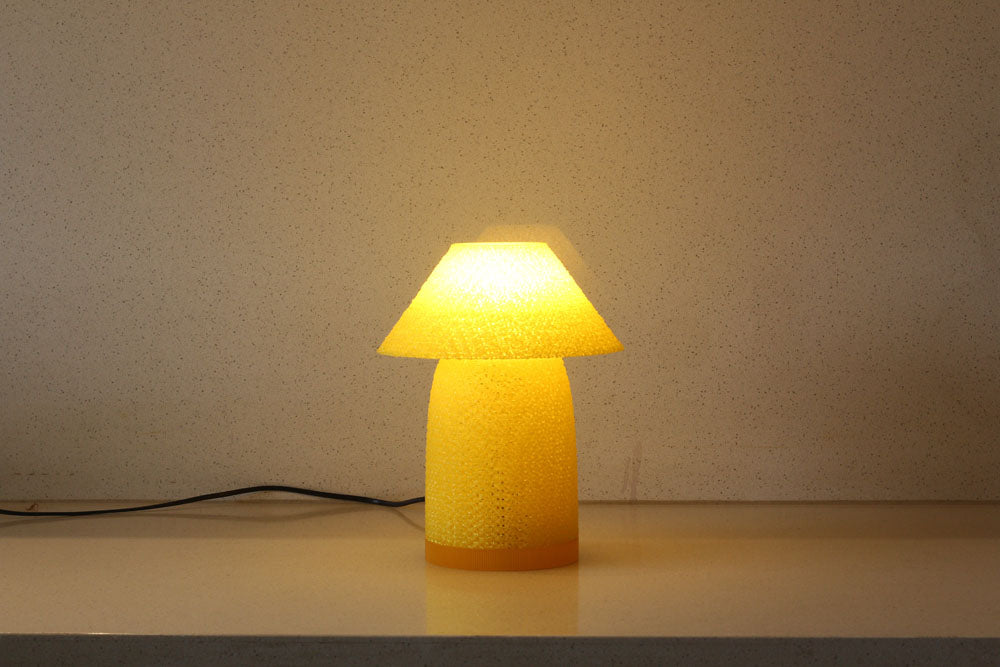 MSIGMA Ettore Designer 3D Printed Lamp | PETG Eco-Friendly Material | Geometric Modern Table/Bedside Lamp | Ambient LED Light for Living Room, Bedroom, Office, Gifting (Made in India) (Yellow)