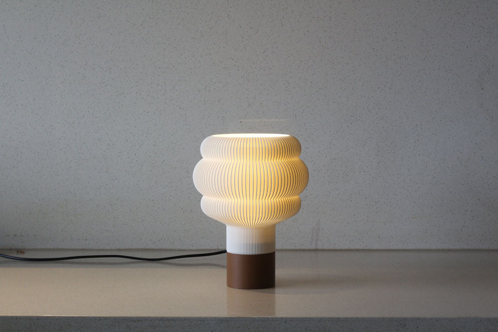 MSIGMA Little Cloud 2 Lamp – Cloud Collection | 3D Printed Designer Table Lamp in PLA | Modern Ambient Lighting for Home & Office (White/White)