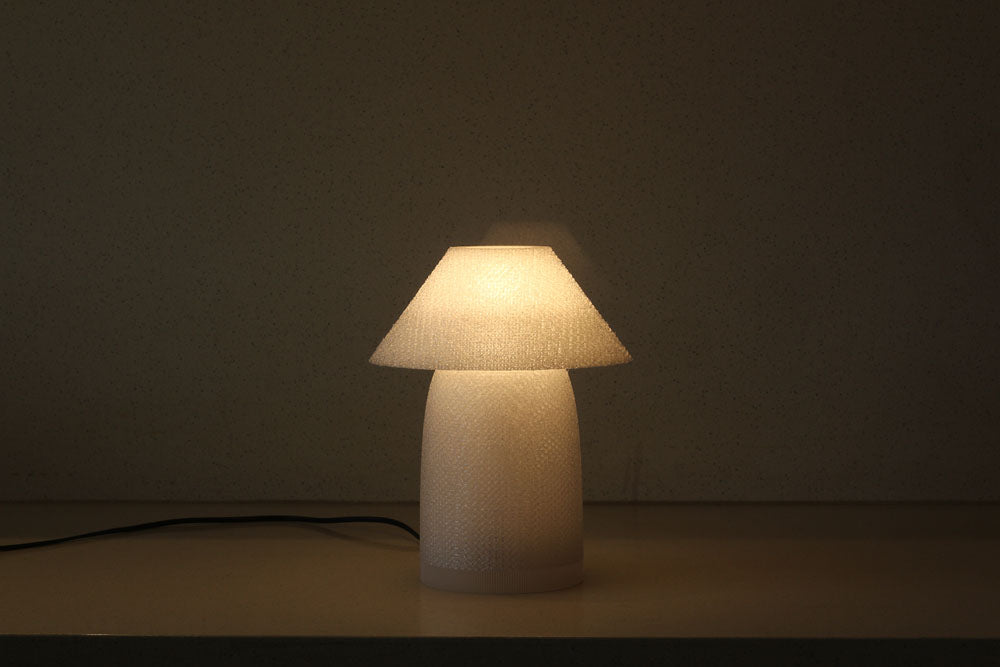 MSIGMA Ettore Designer 3D Printed Lamp | PETG Eco-Friendly Material | Geometric Modern Table/Bedside Lamp | Ambient LED Light for Living Room, Bedroom, Office, Gifting (Made in India) (Clear)