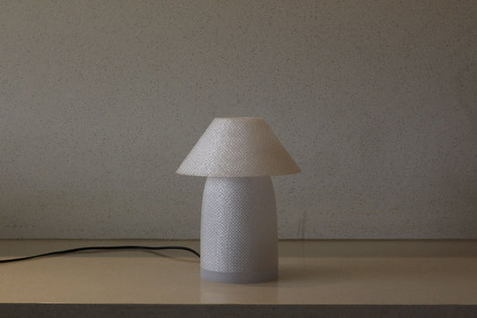 MSIGMA Ettore Designer 3D Printed Lamp | PETG Eco-Friendly Material | Geometric Modern Table/Bedside Lamp | Ambient LED Light for Living Room, Bedroom, Office, Gifting (Made in India) (Clear)