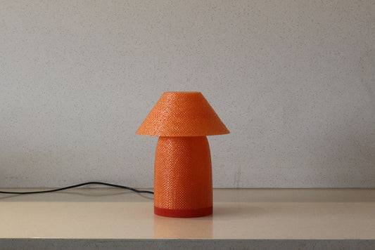 MSIGMA Ettore Designer 3D Printed Lamp | PETG Eco-Friendly Material | Geometric Modern Table/Bedside Lamp | Ambient LED Light for Living Room, Bedroom, Office, Gifting (Made in India) (Orange)