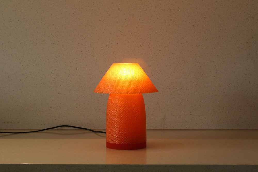 MSIGMA Ettore Designer 3D Printed Lamp | PETG Eco-Friendly Material | Geometric Modern Table/Bedside Lamp | Ambient LED Light for Living Room, Bedroom, Office, Gifting (Made in India) (Orange)
