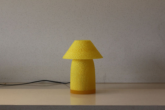 MSIGMA Ettore Designer 3D Printed Lamp | PETG Eco-Friendly Material | Geometric Modern Table/Bedside Lamp | Ambient LED Light for Living Room, Bedroom, Office, Gifting (Made in India) (Yellow)