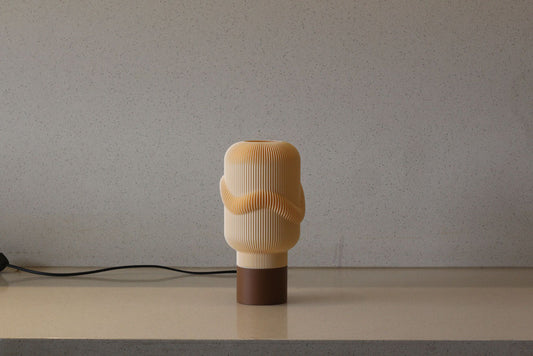 MSIGMA Cloud1 Lamp Apricot – Cloud Collection | 3D Printed Designer Table Lamp in biodegrable PLA | Modern Ambient Lighting for Home & Office