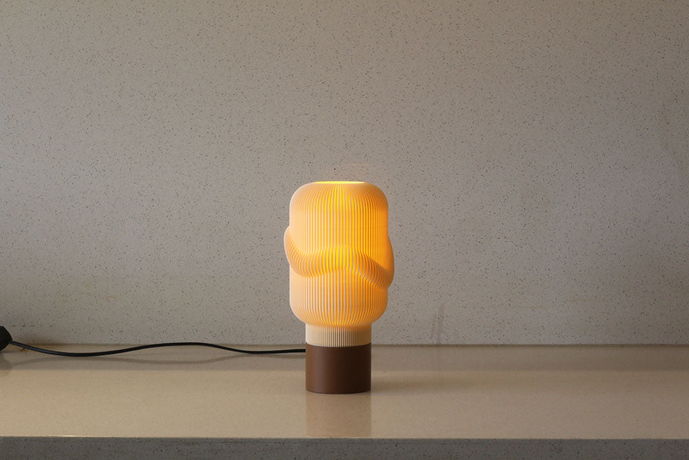 MSIGMA Cloud1 Lamp Apricot – Cloud Collection | 3D Printed Designer Table Lamp in biodegrable PLA | Modern Ambient Lighting for Home & Office