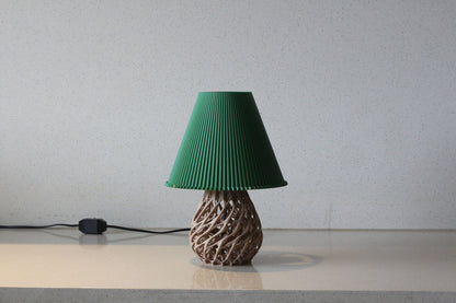 MSIGMA – Organic 3 Table Lamp, 3D Printed Designer LED Light | Modern Artistic Ambient Lamp for Bedroom, Living Room & Office | Handmade in India with PLA (Green/Wood)