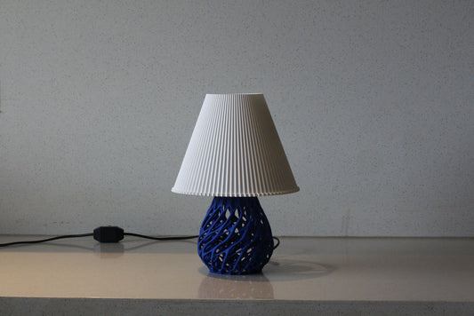 MSIGMA – Organic 3 Table Lamp, 3D Printed Designer LED Light | Modern Artistic Ambient Lamp for Bedroom, Living Room & Office | Handmade in India with PLA (White/Blue)