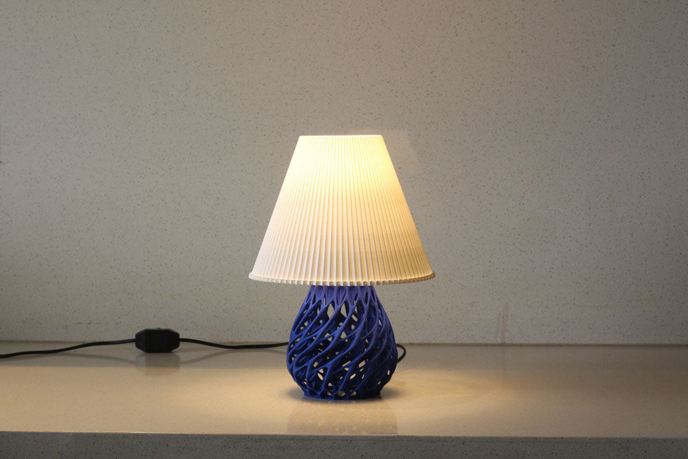 MSIGMA – Organic 3 Table Lamp, 3D Printed Designer LED Light | Modern Artistic Ambient Lamp for Bedroom, Living Room & Office | Handmade in India with PLA (White/Blue)