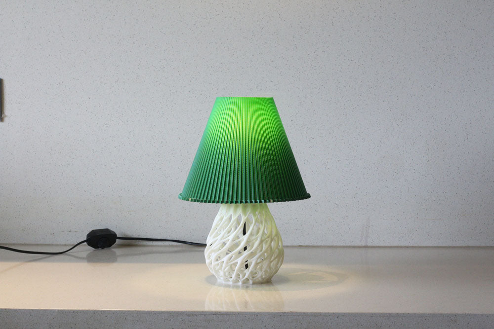 MSIGMA – Organic 3 Table Lamp, 3D Printed Designer LED Light | Modern Artistic Ambient Lamp for Bedroom, Living Room & Office | Handmade in India with PLA (Green/White)