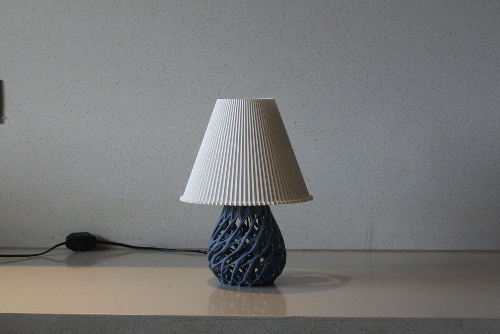 MSIGMA – Organic 3 Table Lamp, 3D Printed Designer LED Light | Modern Artistic Ambient Lamp for Bedroom, Living Room & Office | Handmade in India with PLA (White/Grey)