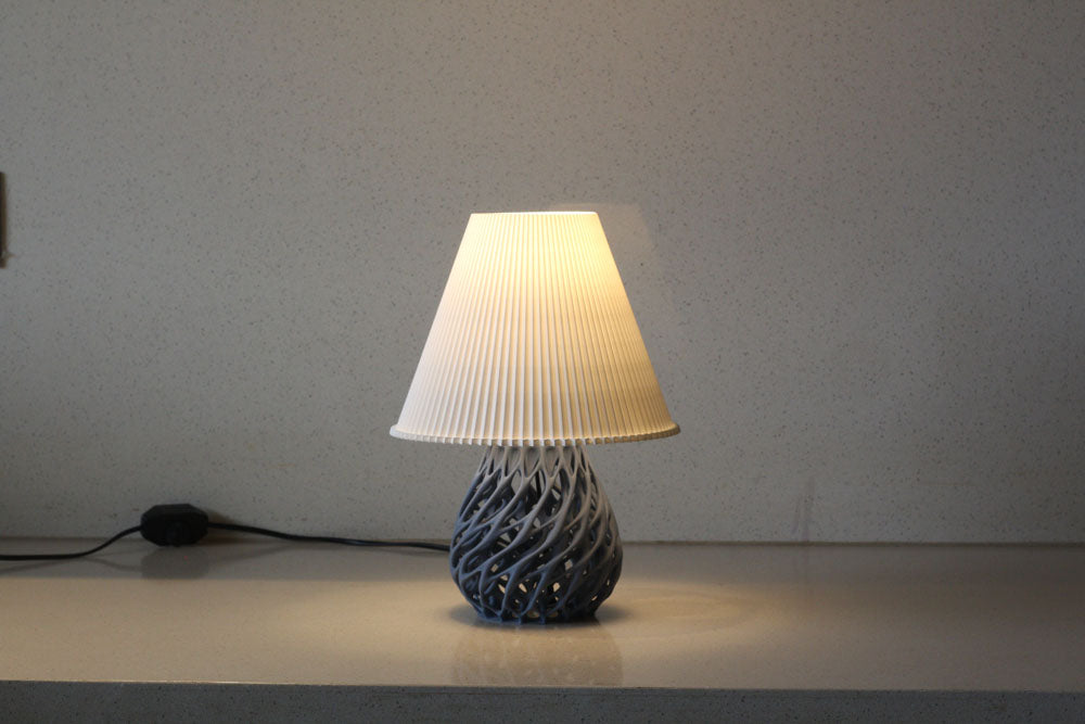 MSIGMA – Organic 3 Table Lamp, 3D Printed Designer LED Light | Modern Artistic Ambient Lamp for Bedroom, Living Room & Office | Handmade in India with PLA (White/Grey)
