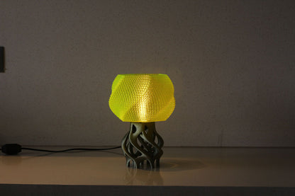 MSIGMA – Organic Table Lamp, 3D Printed Designer LED Light | Modern Artistic Ambient Lamp for Bedroom, Living Room & Office | Handmade in India with PETG (neon/Bronze)